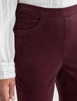 Ella J Pull On Cord Pant, Burgundy product photo View 04 S