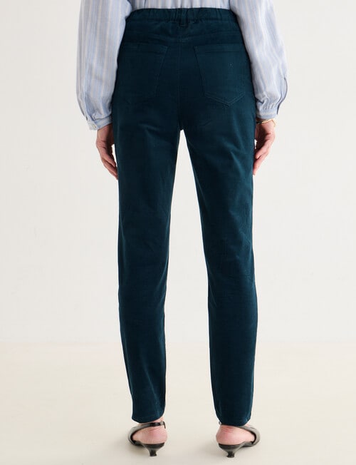 Ella J Pull-On Cord Straight Leg Pant, Petrel product photo View 03 L