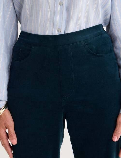 Ella J Pull-On Cord Straight Leg Pant, Petrel product photo View 04 L