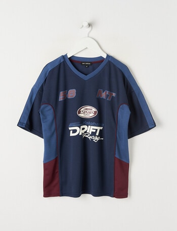 No Issue V Drift Racing Short Sleeve Tee, Navy product photo