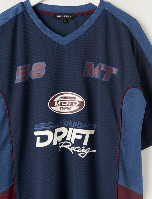 No Issue V Drift Racing Short Sleeve Tee, Navy product photo View 02 L