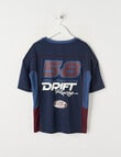 No Issue V Drift Racing Short Sleeve Tee, Navy product photo View 03 S