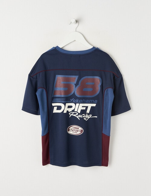 No Issue V Drift Racing Short Sleeve Tee, Navy product photo View 03 L
