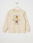 Mac & Ellie NY Bear Long Sleeve Cuffed Tee, Oatmarle product photo