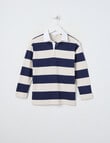 Mac & Ellie Stripe Long Sleeve Polo Shirt, Navy product photo