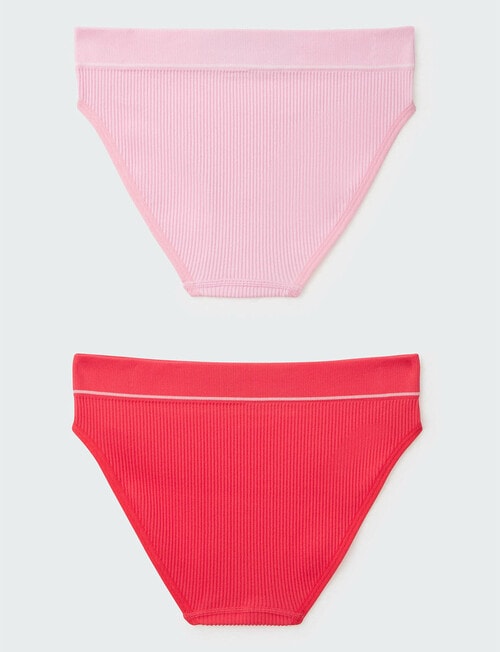 Bonds Retro Rib Bikini, 2-Pack, Mt Fuji & Pop Red product photo View 02 L
