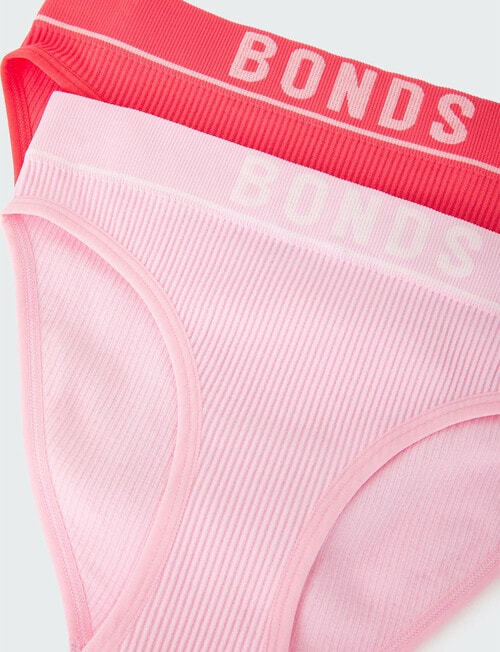 Bonds Retro Rib Bikini, 2-Pack, Mt Fuji & Pop Red product photo View 03 L