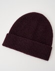 Boston + Bailey Rib Beanie, Burgundy product photo