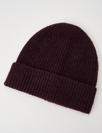 Boston + Bailey Rib Beanie, Burgundy product photo