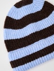 Boston + Bailey Rib Striped Beanie, Blue & Chocolate product photo View 02 S