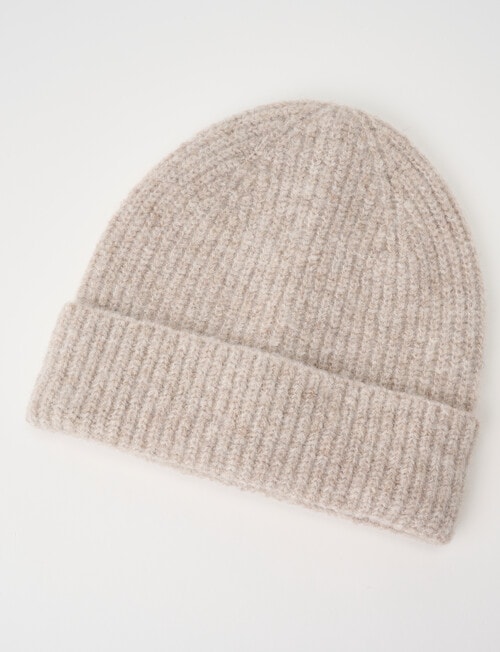 Boston + Bailey Rib Beanie, Mocha Marle product photo