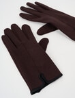 Boston + Bailey Fleece Lined Gloves, Chocolate product photo View 02 S
