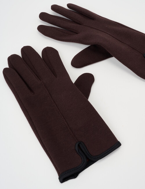 Boston + Bailey Fleece Lined Gloves, Chocolate product photo View 02 L