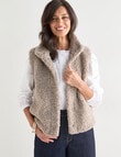 Ella J Faux Fur Vest, Walnut product photo