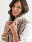 Ella J Faux Fur Vest, Walnut product photo View 04 S
