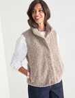 Ella J Faux Fur Vest, Walnut product photo View 05 S