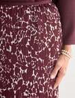 Ella J Pleat Skirt Print, Burgundy product photo View 06 S