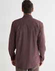 Chisel Mini Check Long Sleeve Shirt, Burgundy product photo View 02 S