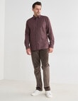 Chisel Mini Check Long Sleeve Shirt, Burgundy product photo View 03 S
