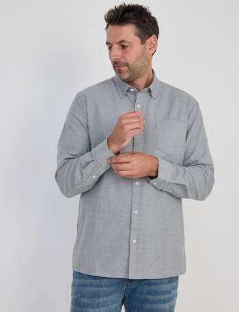 Chisel Mini Check Long Sleeve Shirt, Khaki product photo