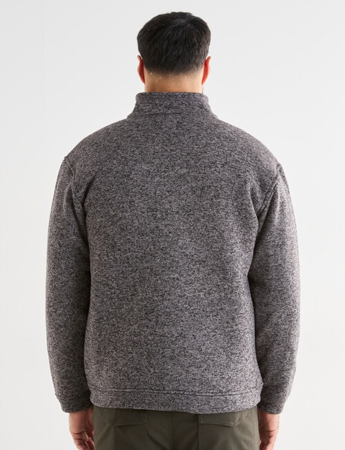 Kauri Trail Sherpa Lined Zip Through Fleece, Charcoal Marle product photo View 02 L