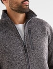 Kauri Trail Sherpa Lined Zip Through Fleece, Charcoal Marle product photo View 05 S