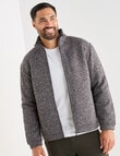 Kauri Trail Sherpa Lined Zip Through Fleece, Charcoal Marle product photo View 07 S