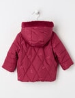 Teeny Weeny Butterflies & Bows Puffer Jacket, Cranberry product photo View 03 S