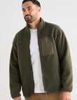 Kauri Trail Sherpa Patch Zip Through Fleece, Dark Forest product photo View 05 S