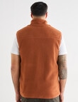 Kauri Trail Sherpa Patch Zip Vest Fleece, Rust product photo View 02 S