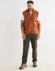 Kauri Trail Sherpa Patch Zip Vest Fleece, Rust product photo View 03 S