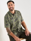 Kauri Trail Fern Print Short Sleeve Shirt, Khaki product photo