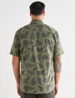 Kauri Trail Fern Print Short Sleeve Shirt, Khaki product photo View 02 S