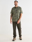 Kauri Trail Fern Print Short Sleeve Shirt, Khaki product photo View 03 S