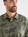 Kauri Trail Fern Print Short Sleeve Shirt, Khaki product photo View 04 S