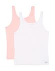 Jockey Bamboo Singlets, 2-Pack, White & Melting Blush product photo