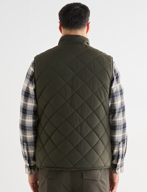 Kauri Trail Sherpa Lined Vest, Dark Khaki product photo View 02 L