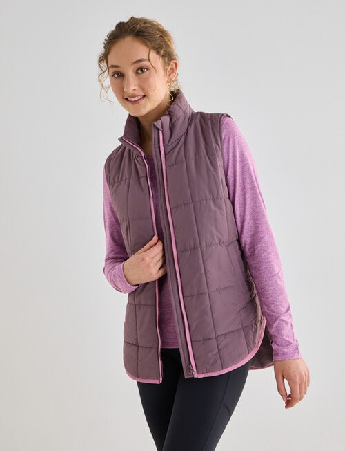 Superfit Contrast Puffer Vest, Musk & Pink product photo View 04 L