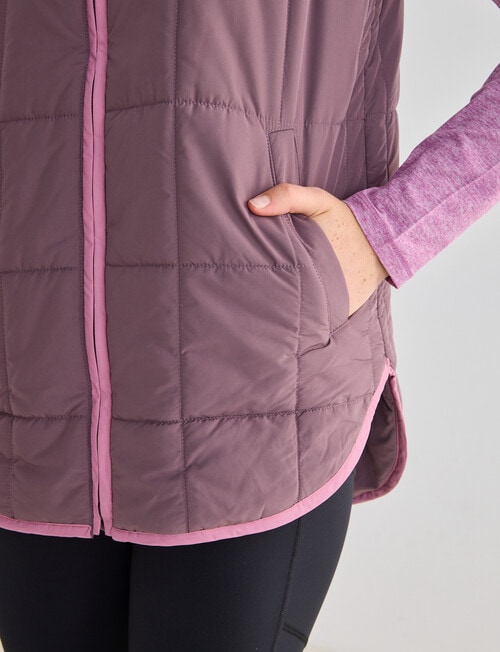 Superfit Contrast Puffer Vest, Musk & Pink product photo View 06 L