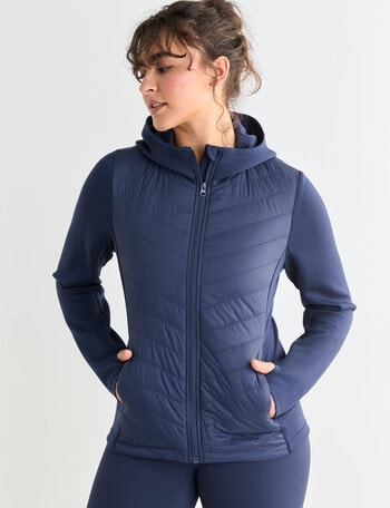 Superfit Knit Panel Puffer Jacket, Carbon product photo