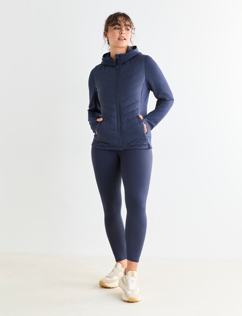 Superfit Knit Panel Puffer Jacket, Carbon product photo View 03 L