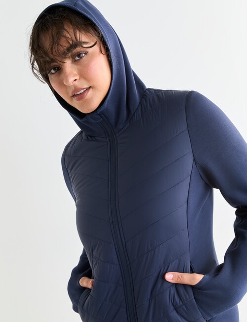 Superfit Knit Panel Puffer Jacket, Carbon product photo View 06 L