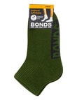 Bonds Logo Quater Crew Socks, 3-Pack, Forest Moss, La Femme Nikita & Asap Rocky product photo View 03 S