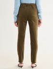 Ella J Pull-On Cord Straight Leg Pant, Moss product photo View 02 S