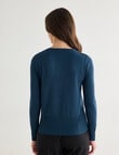 Oliver Black Long Sleeve Crew Neck Cardigan, Atlantic product photo View 02 S
