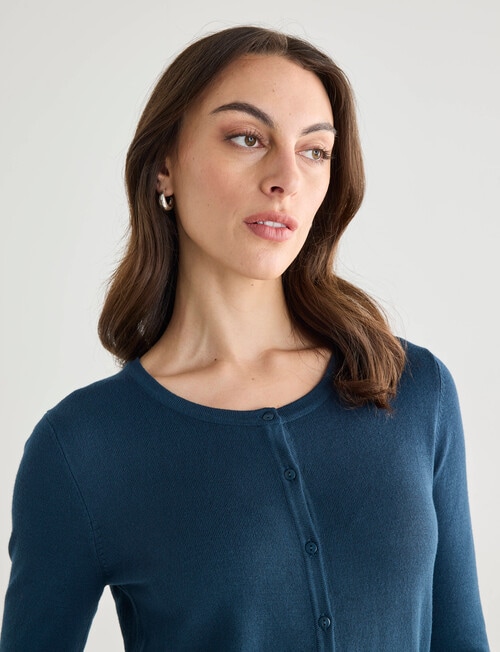 Oliver Black Long Sleeve Crew Neck Cardigan, Atlantic product photo View 04 L