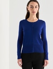Oliver Black Long Sleeve Crew Neck Cardigan, Cobalt product photo View 05 S