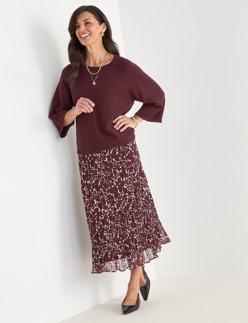 Ella J Swing Jumper, Burgundy product photo View 03 L