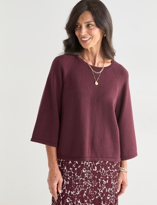 Ella J Swing Jumper, Burgundy product photo View 05 L