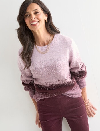 Ella J Sunset Jumper, Burgundy & Pink product photo